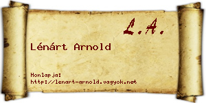 Lénárt Arnold névjegykártya